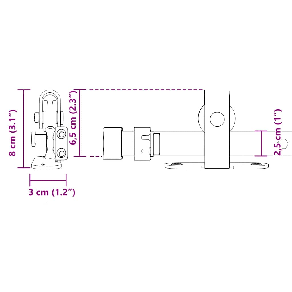 vidaXL Set uși glisante pentru dulap 244 cm oțel carbon
