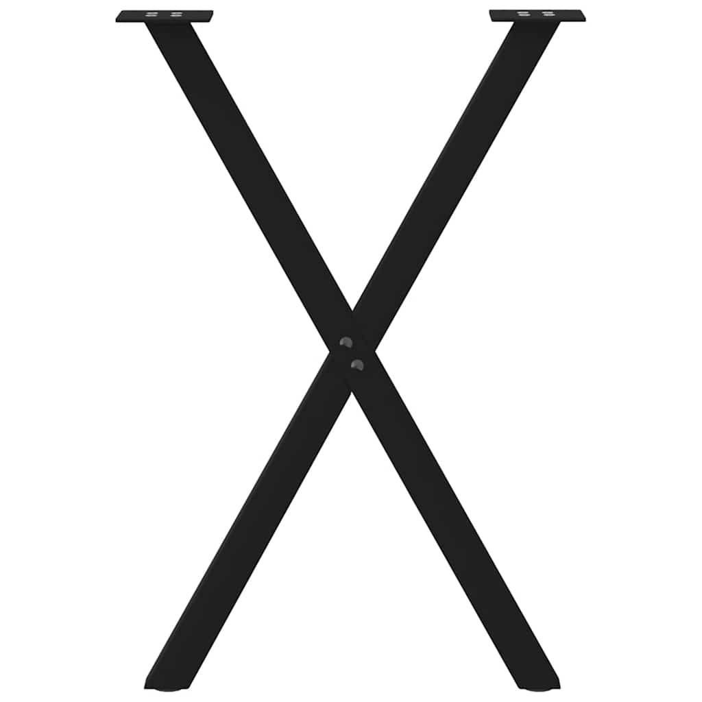 vidaXL Nohy jedálenského stola X-Shaped 2 ks Čierna 50x(72-73) cm