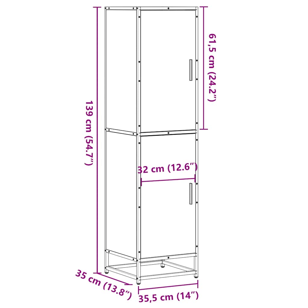vidaXL Highboard Sonoma Oak Κατασκευασμένο ξύλο και μέταλλο