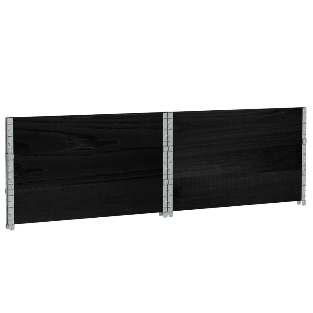 vidaXL Rame pentru paleți, 3 buc., negru, 100x100 cm, lemn masiv pin