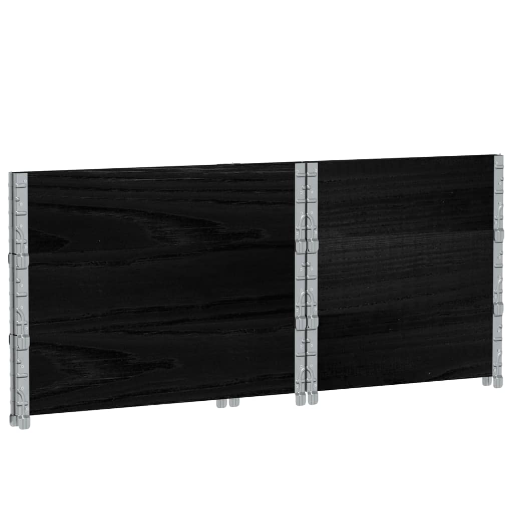 vidaXL Rame pentru paleți, 3 buc., negru, 80x60 cm, lemn masiv pin