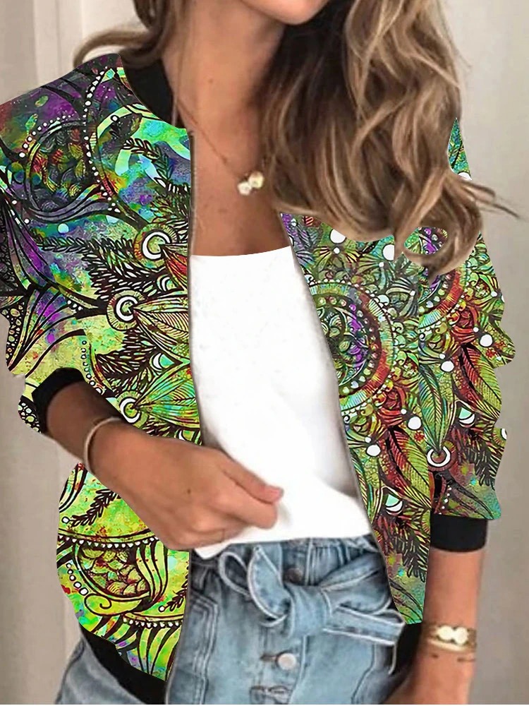 Small Suit Short Print Floral Jacket Long-sleeved Jacket