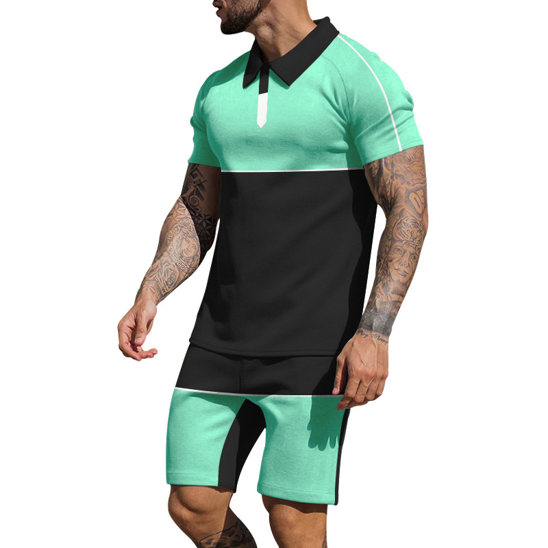 Title 6, Herren Sommer Sportset mit Colorblock Design. P...