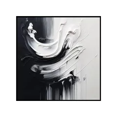 Handmade Oil Painting Canvas Wall Art Decoration ModernBlack And White Minimalist Abstract For Home Decor Rolled Frameless Unstretched Painting - W... - View 1
