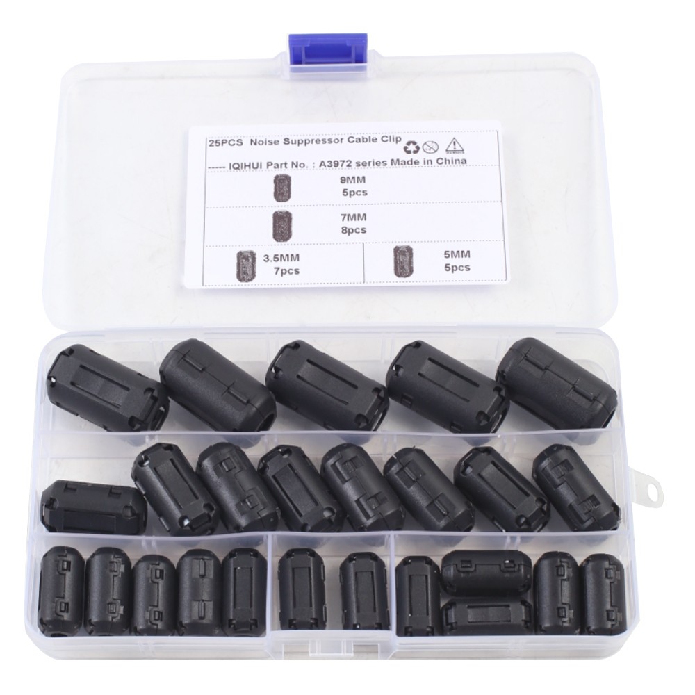 Kit 25 Filtros de Ruido con Núcleo de Ferrita para Cables - imagen 1