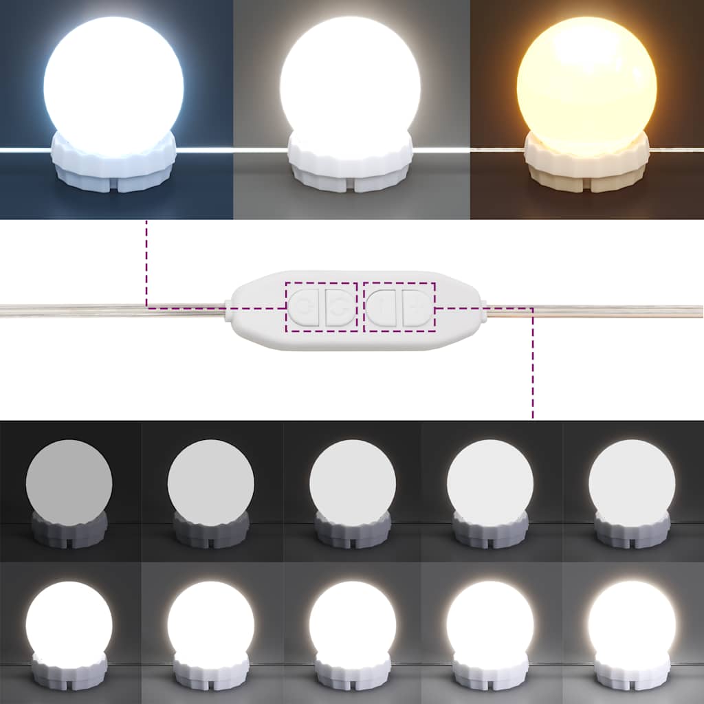 vidaXL toaletný stolík s LED Old Wood 86,5x35x136 cm