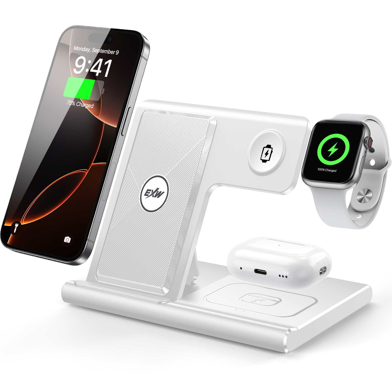 3 In 1 Wireless Charging Sation For Multiple Devices 15W Fast Charging Stand - Photo 10/10