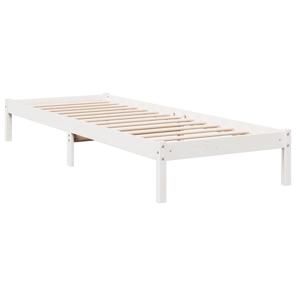 vidaXL Cadru pat foarte lung fără saltea alb 80x210 cm lemn masiv pin