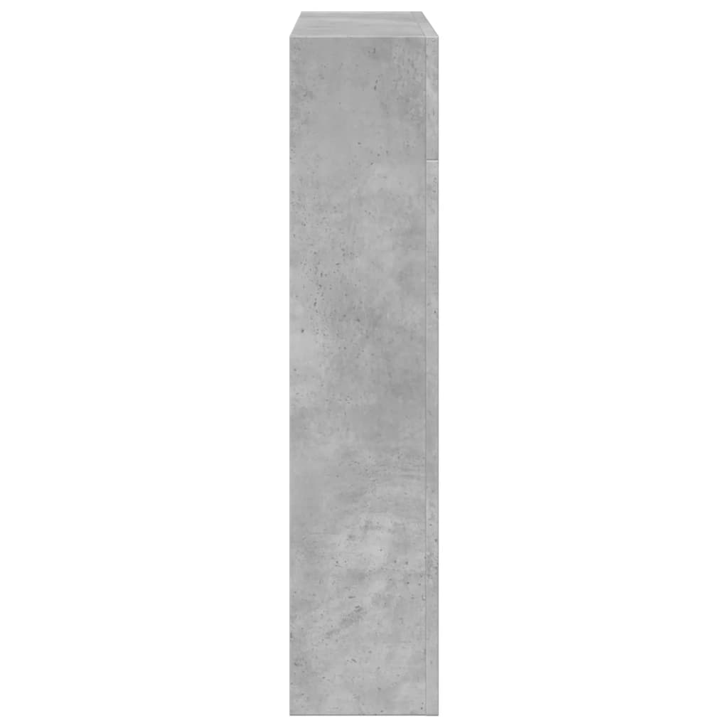 vidaXL Mască de șemineu, gri beton, 81x18x82 cm, lemn prelucrat