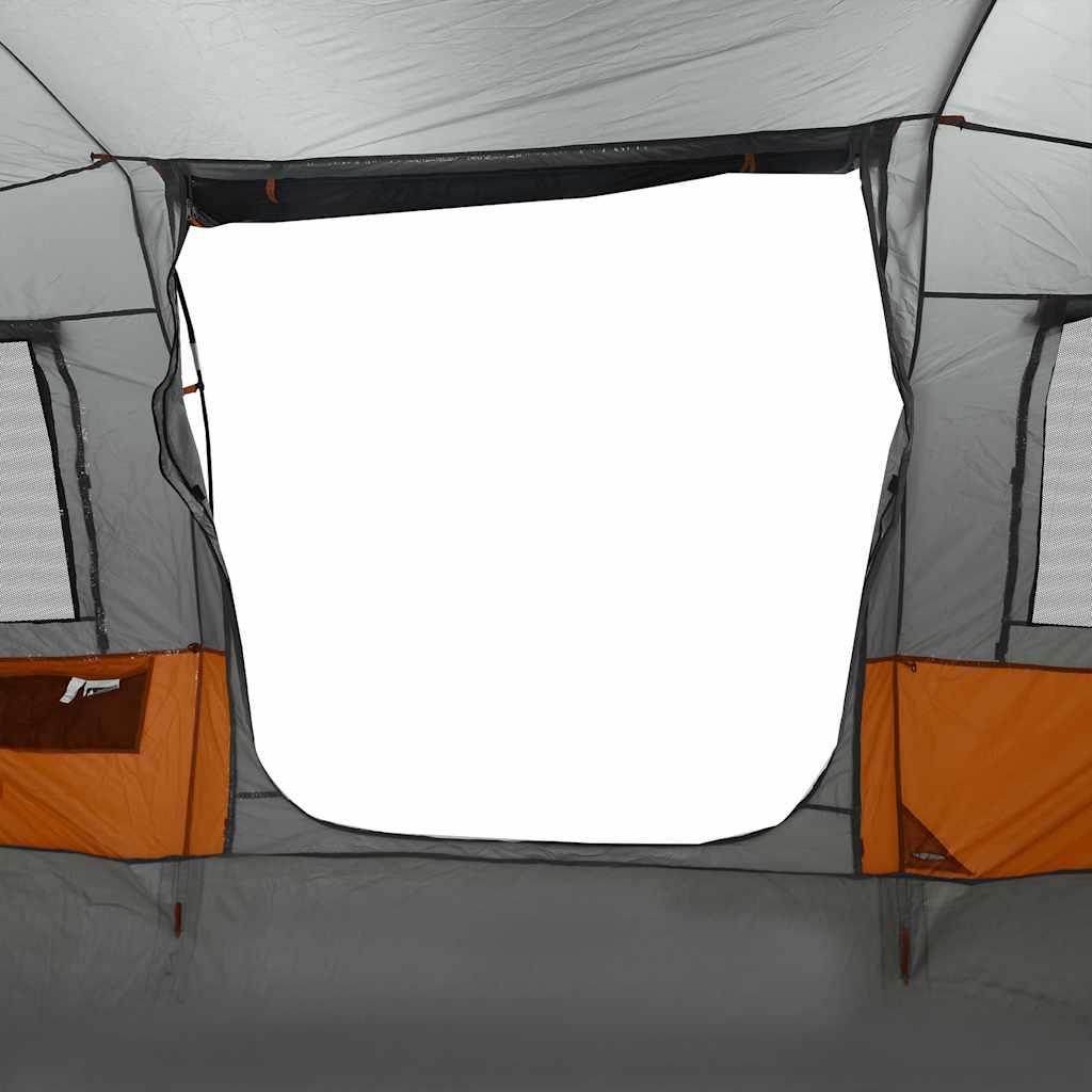 vidaXL Cort de camping tunel 4 persoane, gri/portocaliu, impermeabil