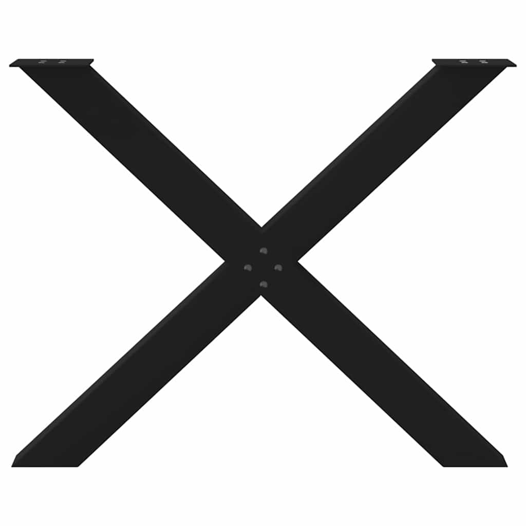 vidaXL Πόδια τραπεζαρίας σε σχήμα Χ 2 τεμάχια Μαύρο 90x(72-73) cm