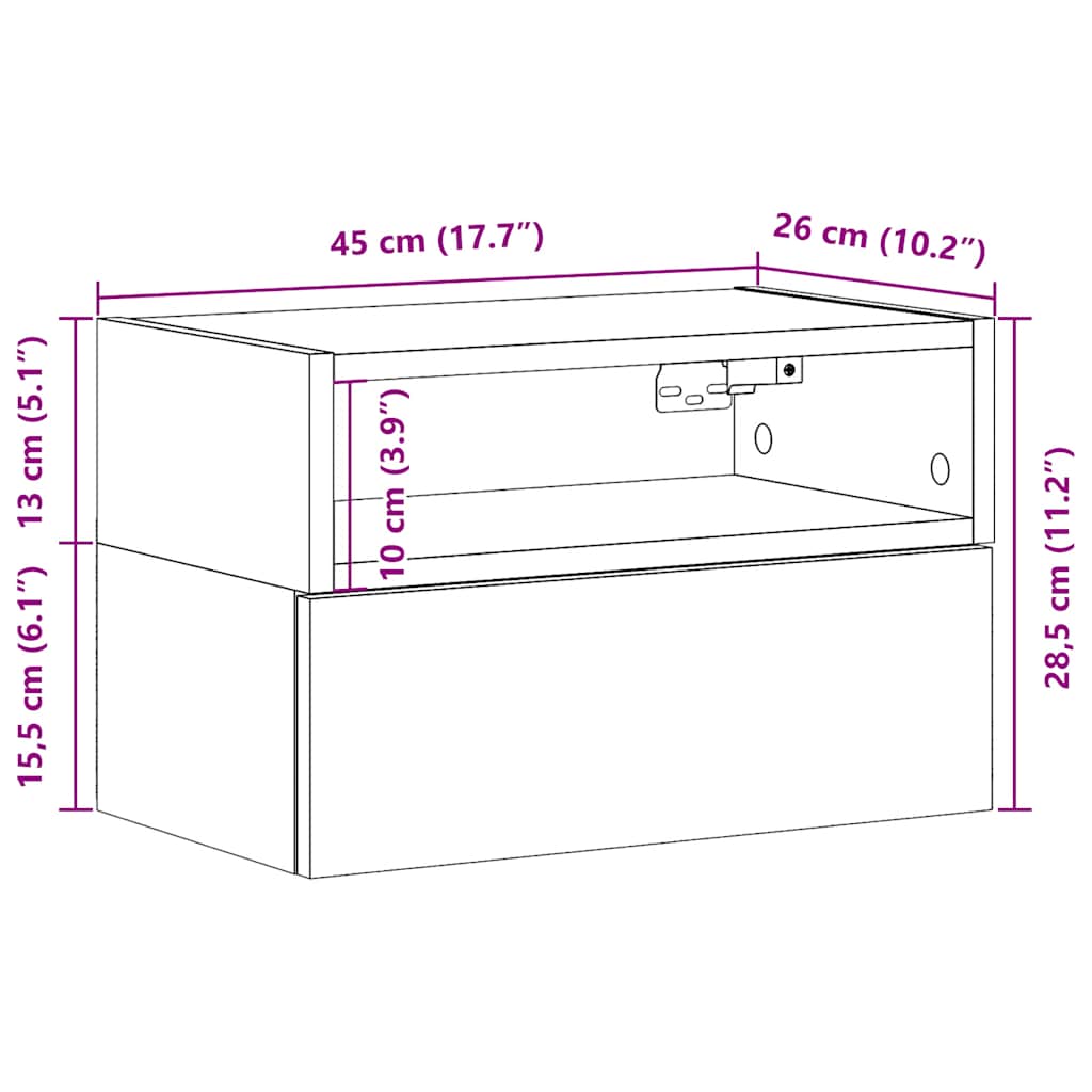 vidaXL Seinale kinnitatav öökapp Valge 45x26x28,5 cm