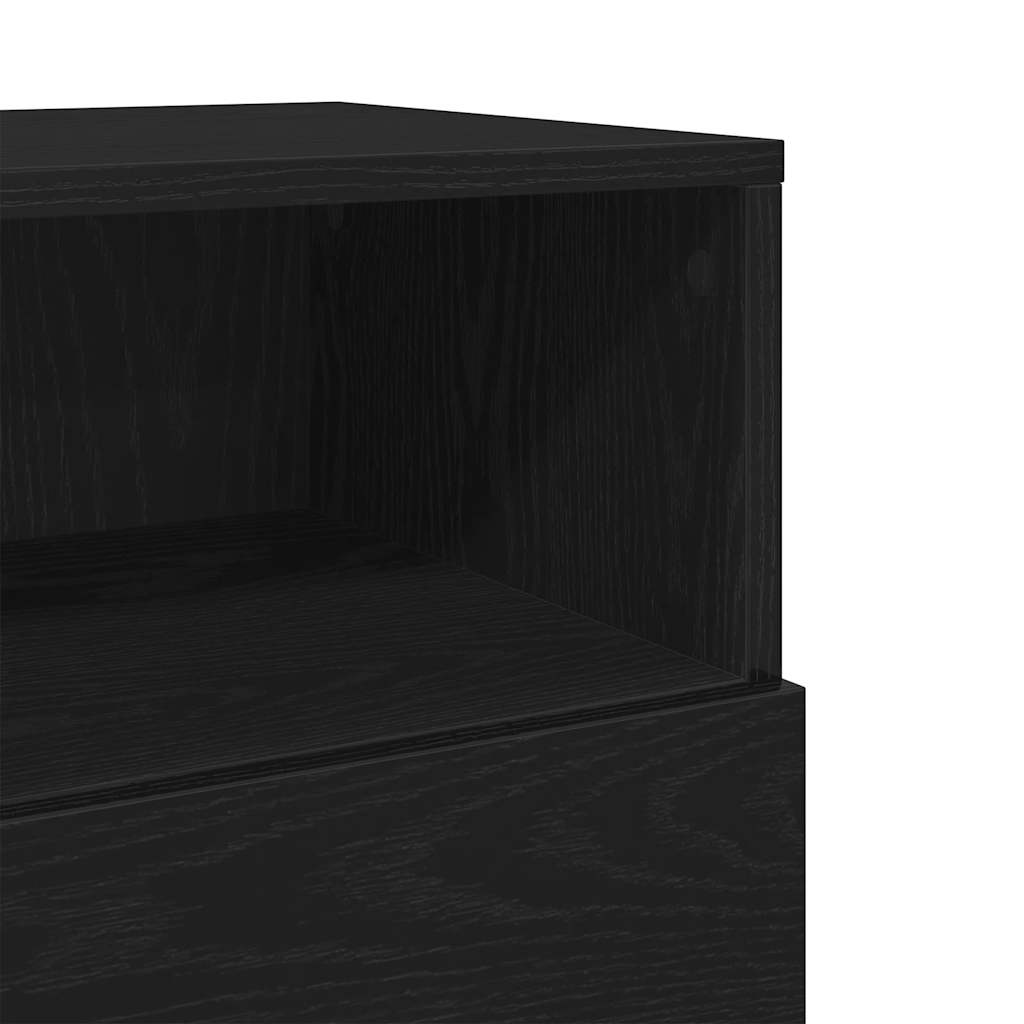 vidaXL Κομοδίνα 2 τμχ με 2 συρτάρια Μαύρο 36x36x68 cm