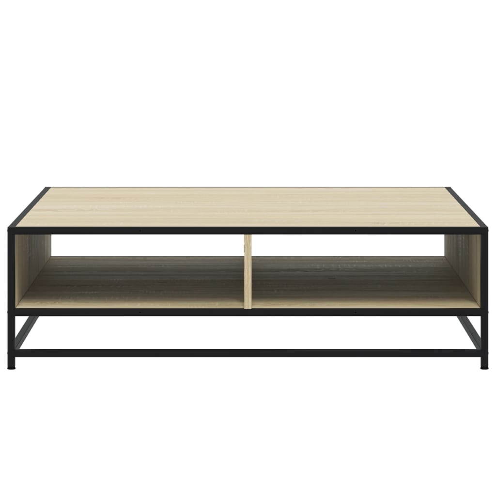 vidaXL Τραπεζάκι Σαλονιού Sonoma Δρυς 100x100x30εκ. Επ. Ξύλο & Μέταλλο
