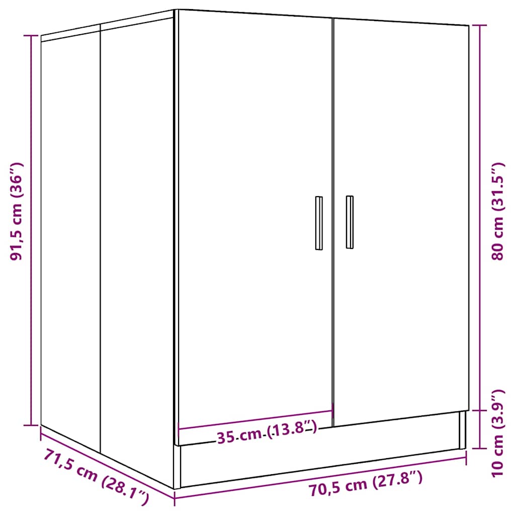 vidaXL omara za pralni stroj betonsko siva 70,5x71,5x91,5 cm