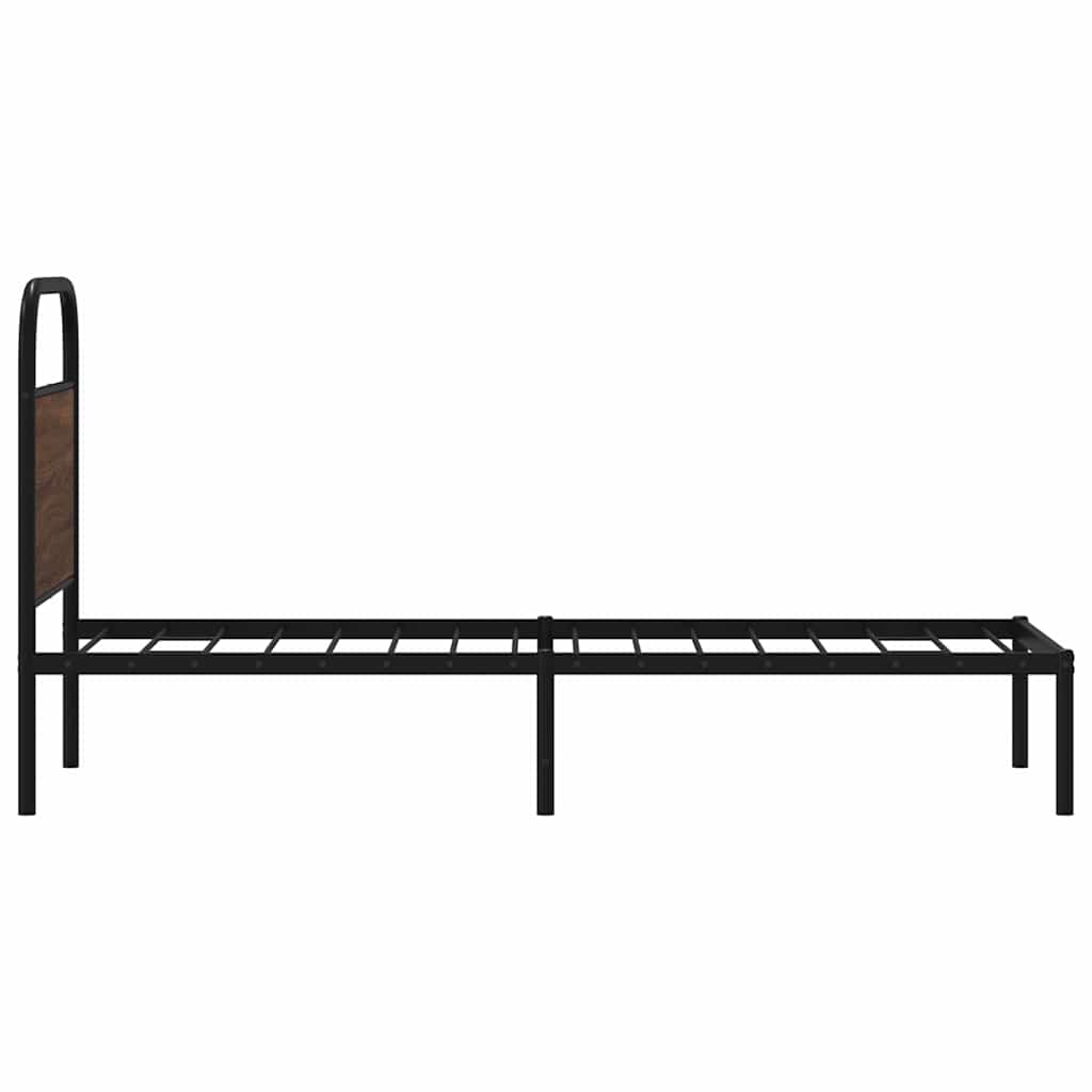 vidaXL Sängynrunko ilman patjaa 80x200 cm ruskea tammi tekninen puu