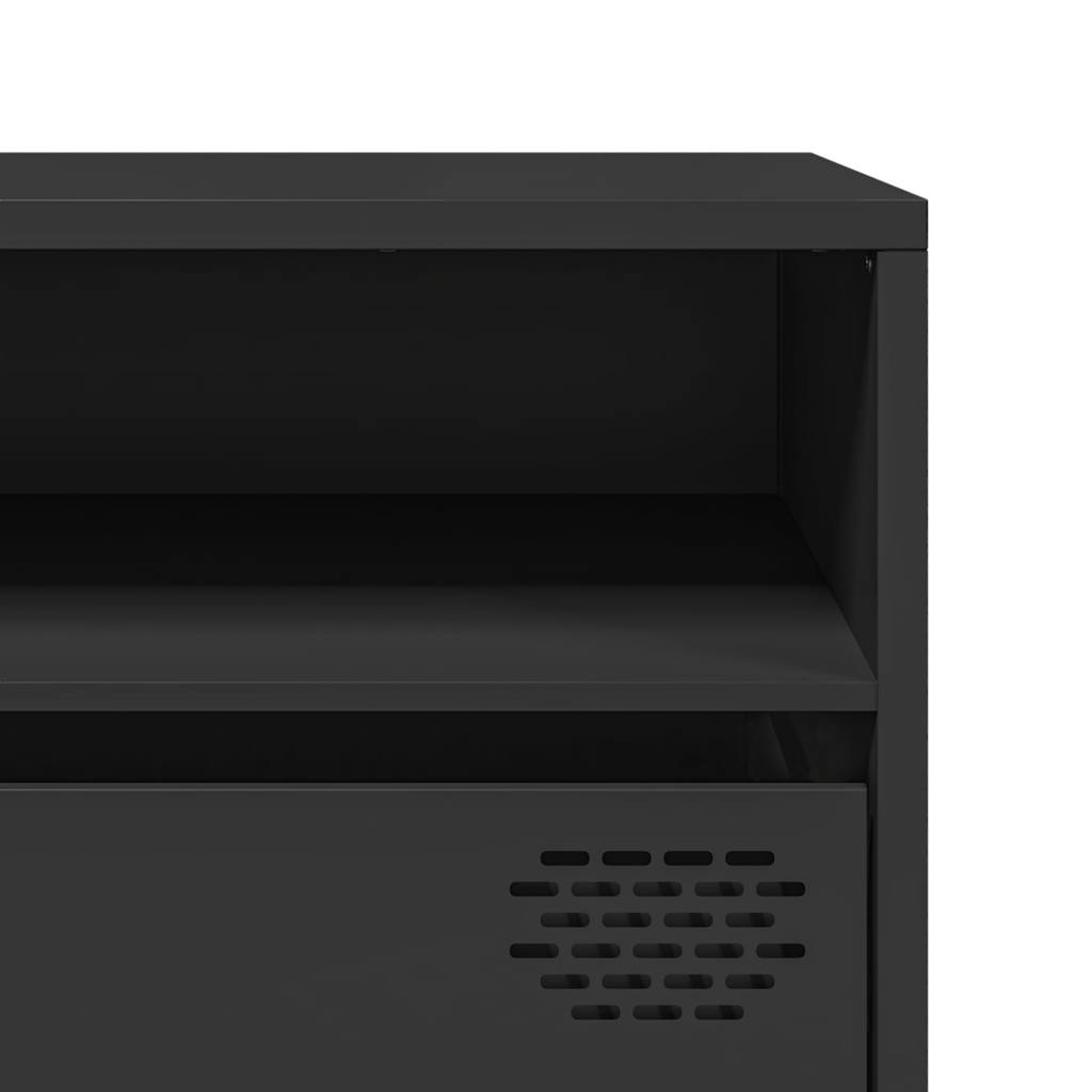 vidaXL Dulap TV, negru, 202x39x43,5 cm, oțel laminat la rece