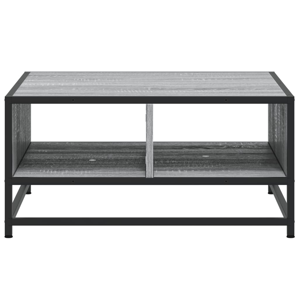vidaXL Măsuță de cafea gri sonoma 60,5x60,5x30 cm lemn prelucrat/metal