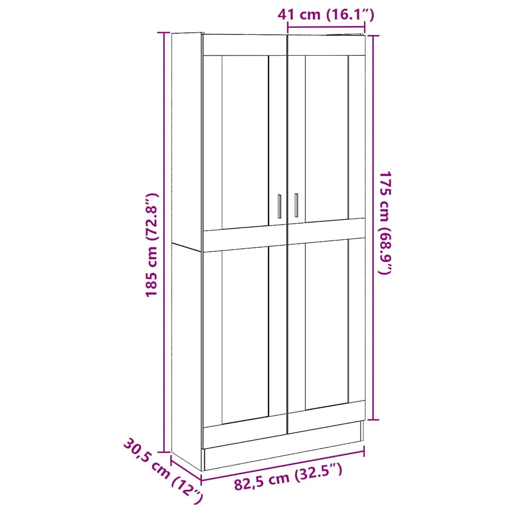 vidaXL Visoka ploča staro drvo 82,5x30,5x185 cm konstruirano drvo