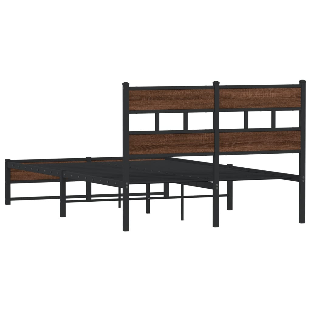 vidaXL Metallist voodiraam ilma madratsita Pruun tamm 120x200 cm