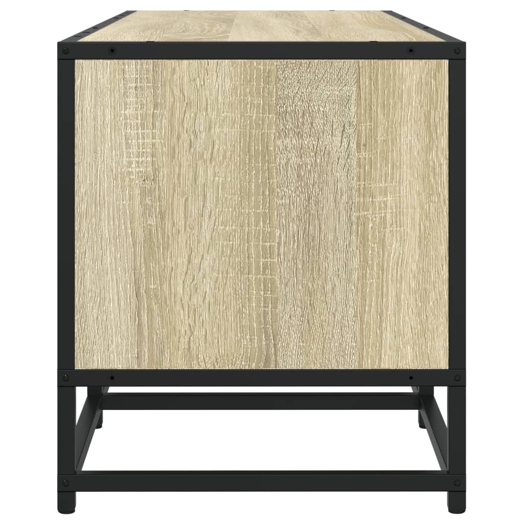 vidaXL Dulap TV, stejar sonoma, 100x35x41 cm, lemn prelucrat și metal