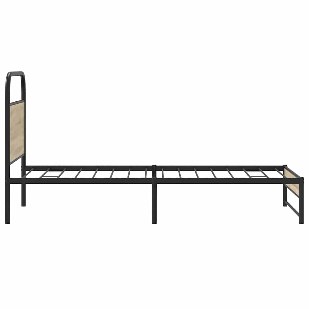 vidaXL Sängynrunko ilman patjaa 90x200 cm savutammi tekninen puu