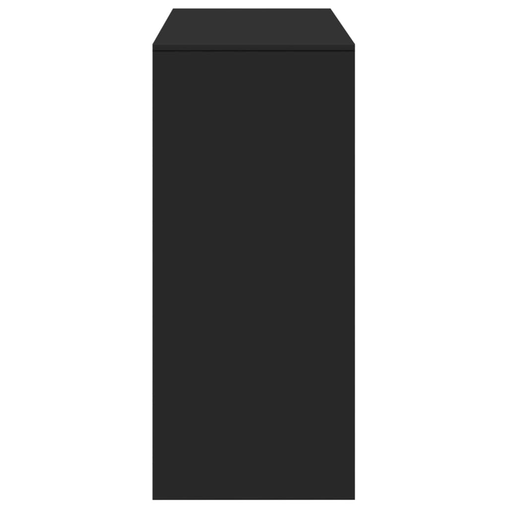 vidaXL Masă de bar cu raft, negru, 124x46x103,5 cm, lemn prelucrat