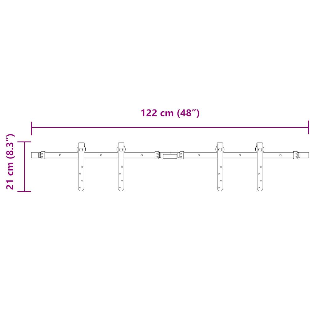 vidaXL Set uși glisante pentru dulap 122 cm oțel carbon
