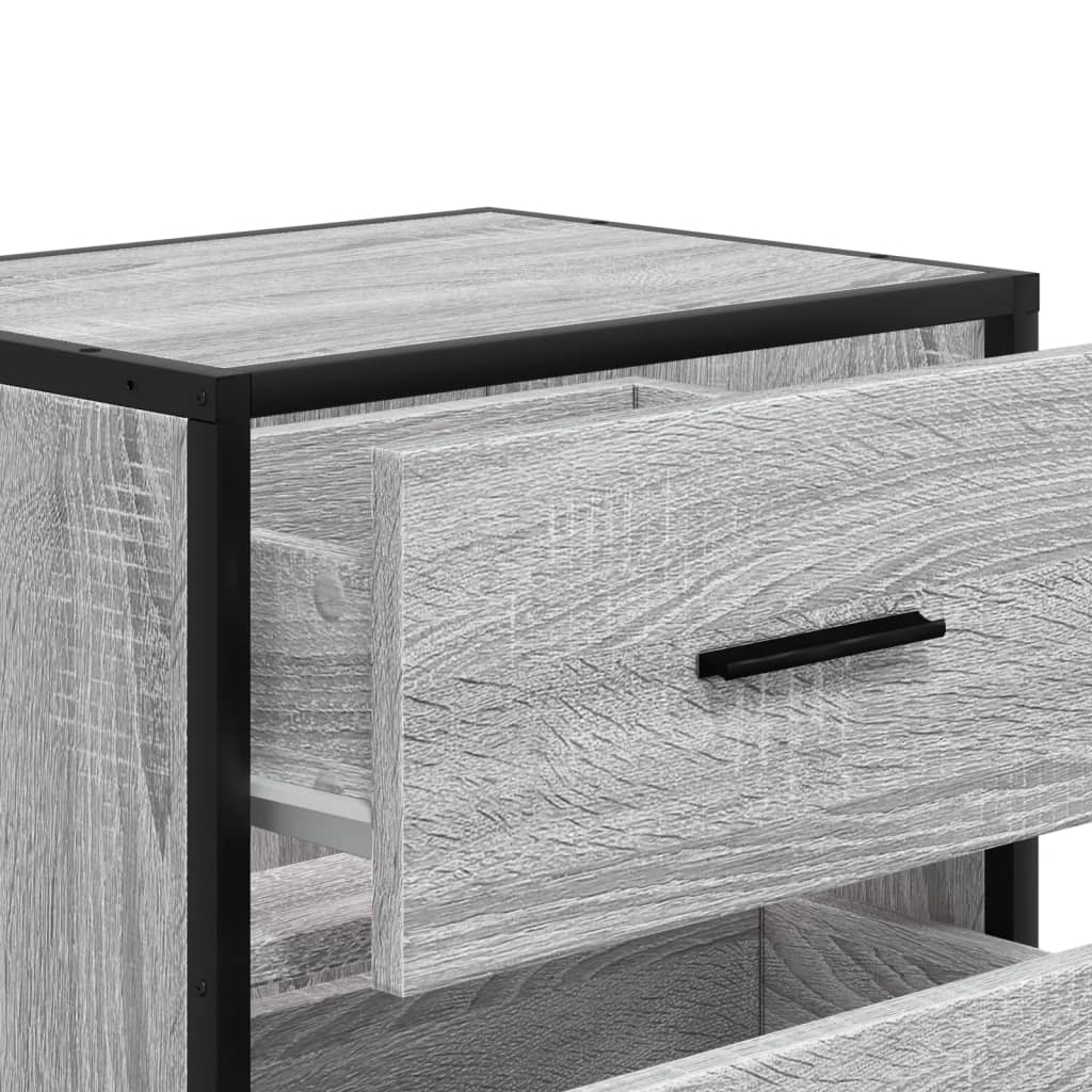 vidaXL Noptiere, 2 buc., gri sonoma, 40x31x50 cm, lemn compozit