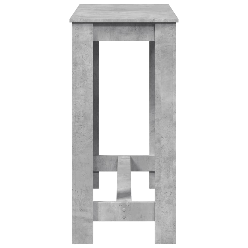 vidaXL Masă de bar, gri beton, 102x50x103,5 cm, lemn prelucrat