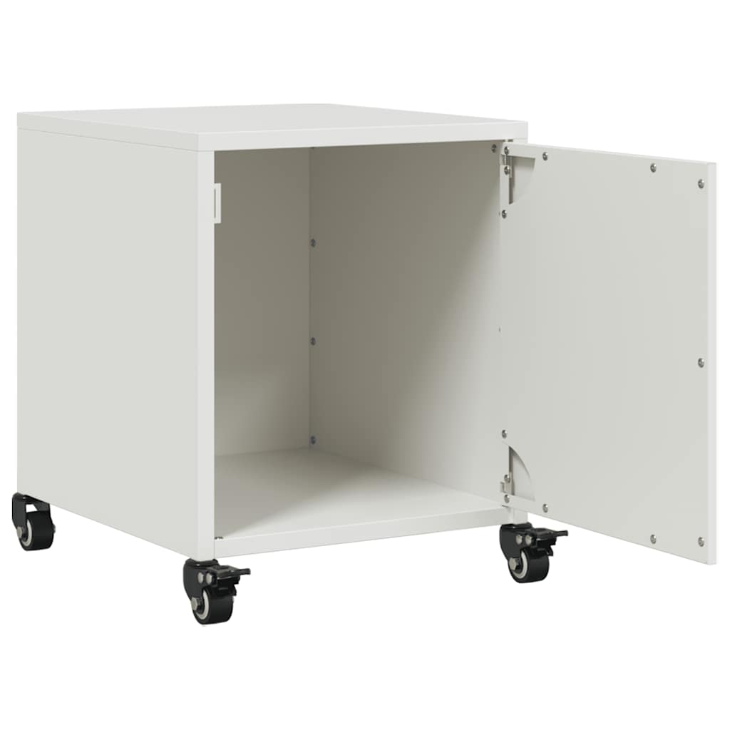 vidaXL Tables de chevet 2 pcs blanc 36x39x43,5 cm acier
