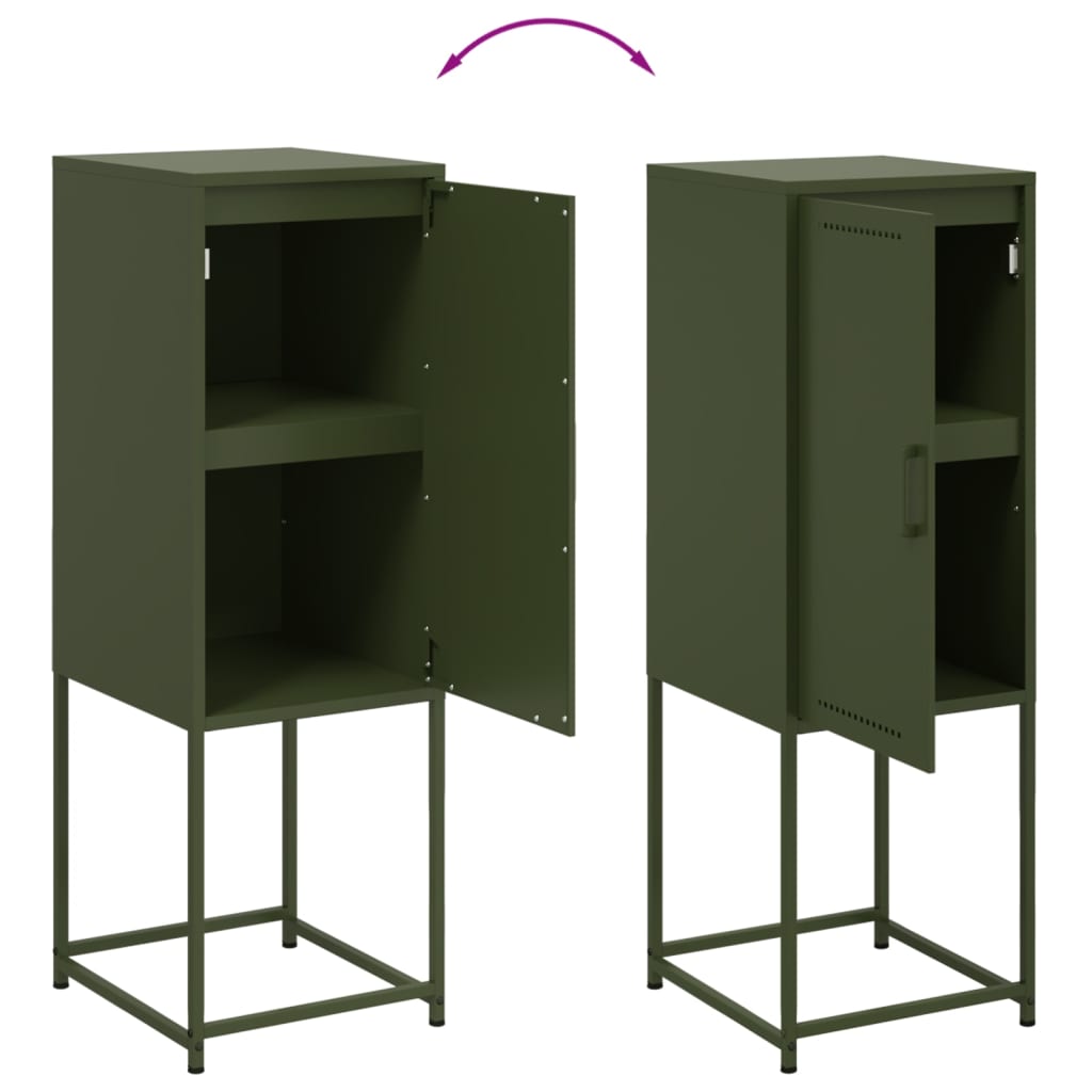 vidaXL Dulap înalt verde măslină 36x39x107 cm oțel