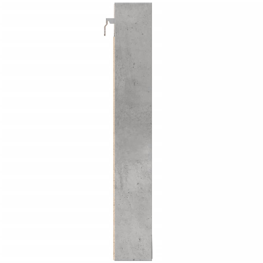 vidaXL Dulap cu vitrină, gri beton, 100x8,5x58 cm, lemn prelucrat