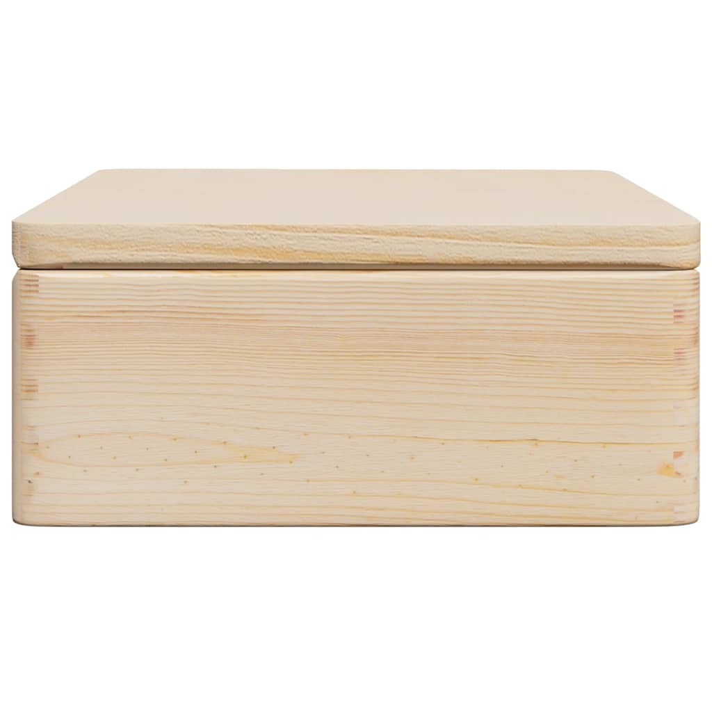 vidaXL Puidust kast kaanega 40x30x13 cm Täispuidust mänd