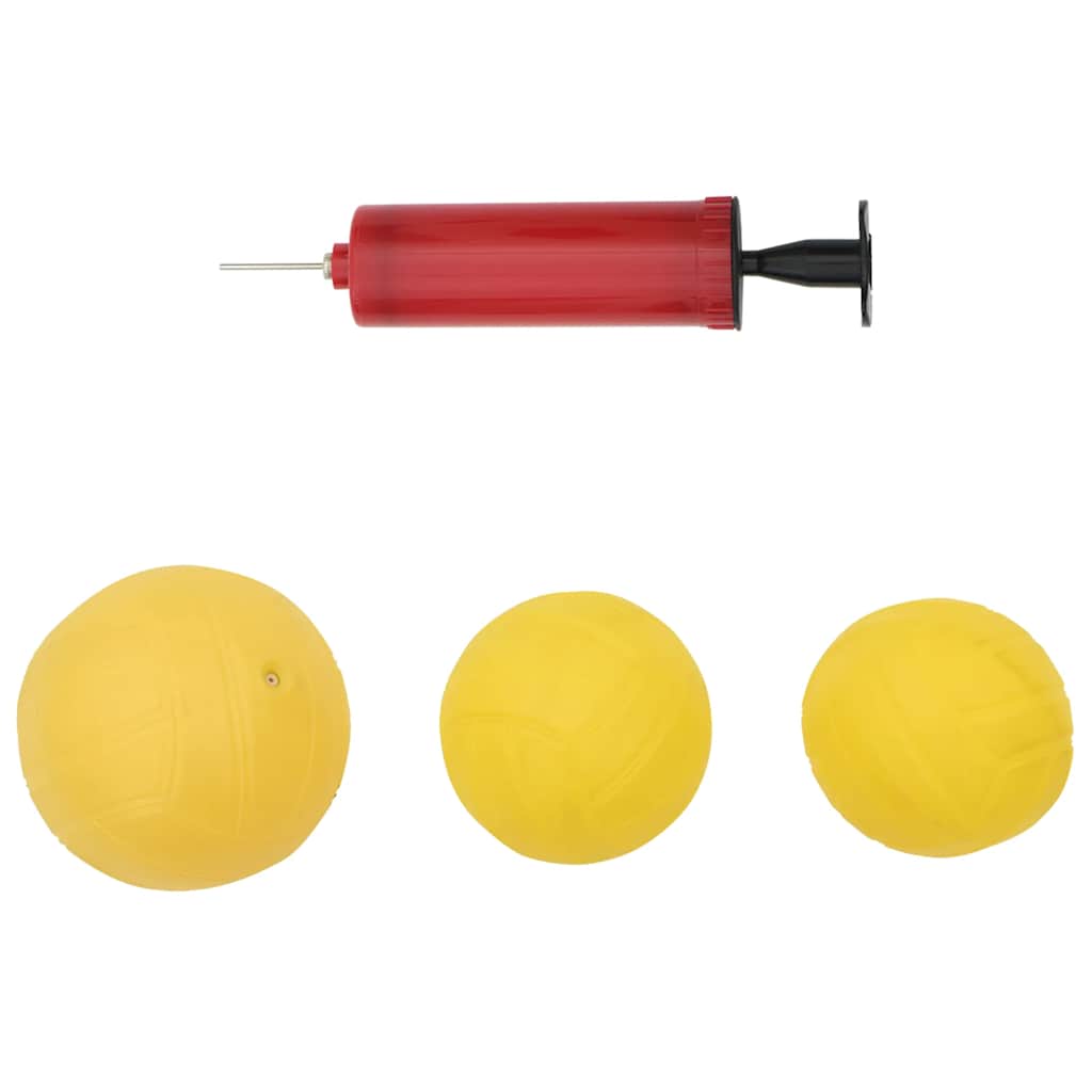 vidaXL Set plasă rotundă cu 3 mingi și pompă suplimentară, Ø90x20 cm