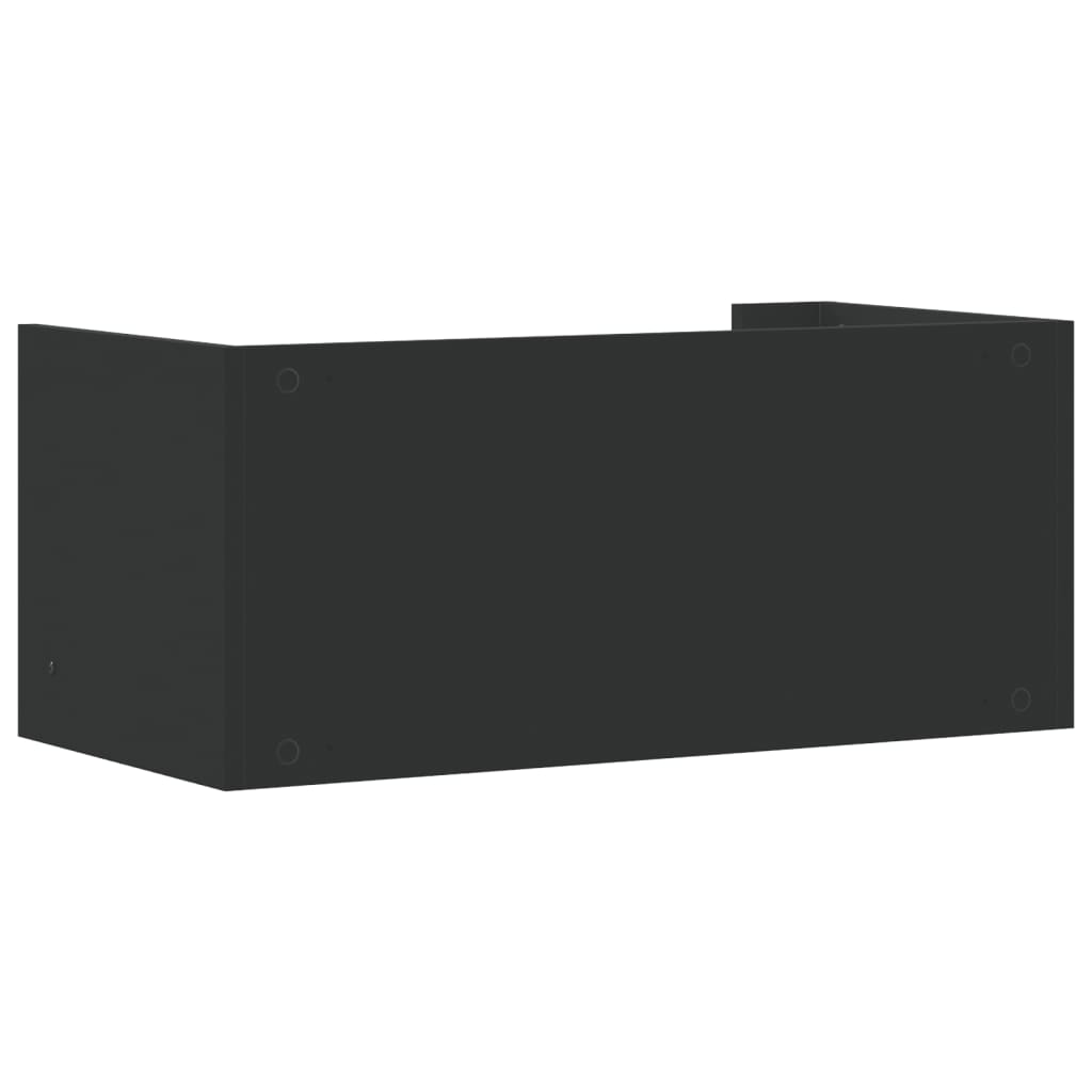 vidaXL Raft de perete, negru, 70,5x35x30,5 cm, lemn prelucrat