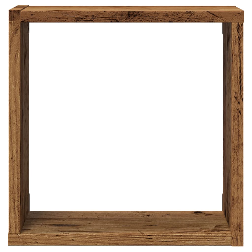 vidaXL Stenske kocke police 2 kosa starega lesa 30x15x30 cm