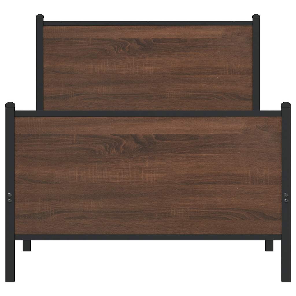vidaXL Cadru pat metalic fără saltea stejar maro 80x200 cm