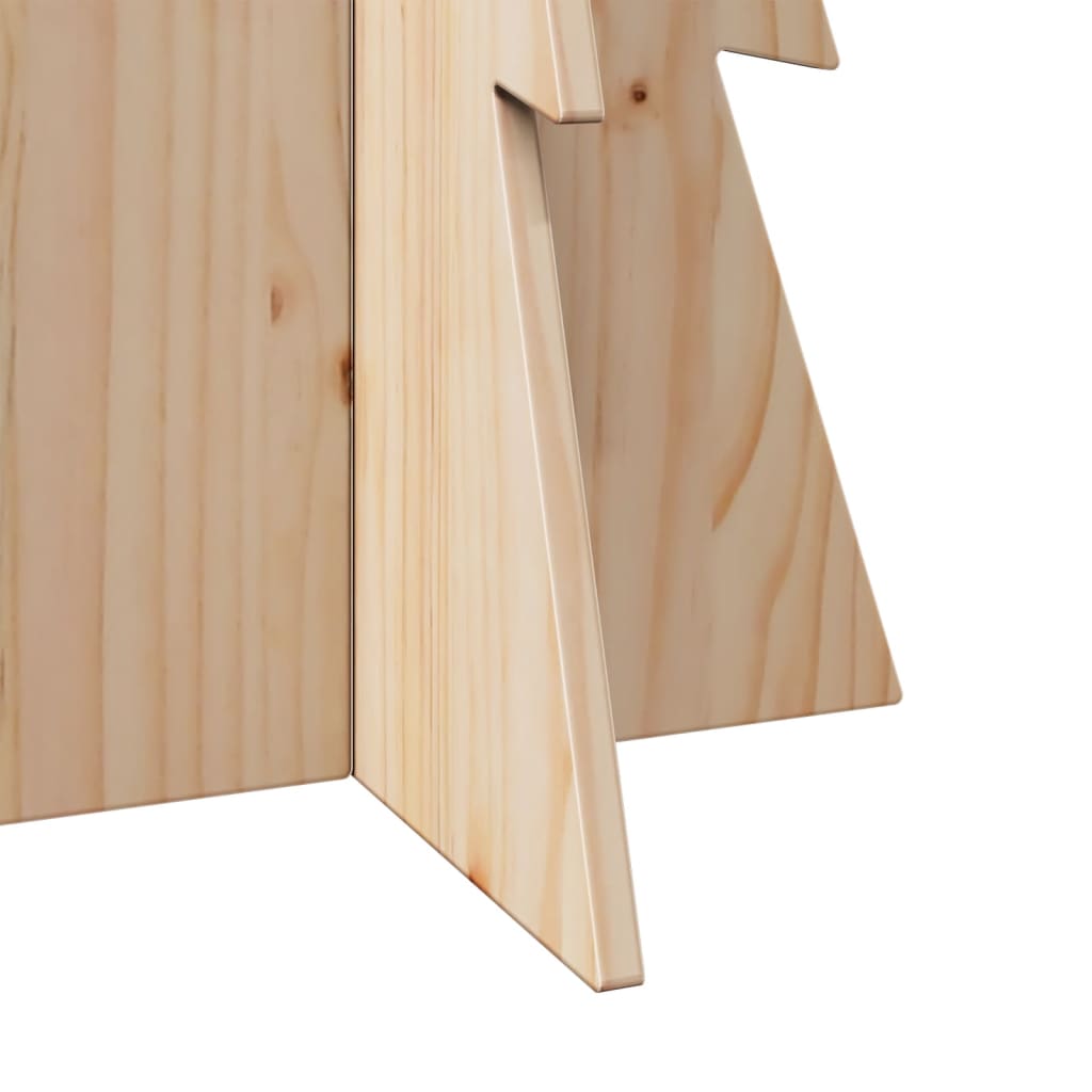 vidaXL Brad de Crăciun din lemn decorativ, 112 cm, lemn de pin masiv