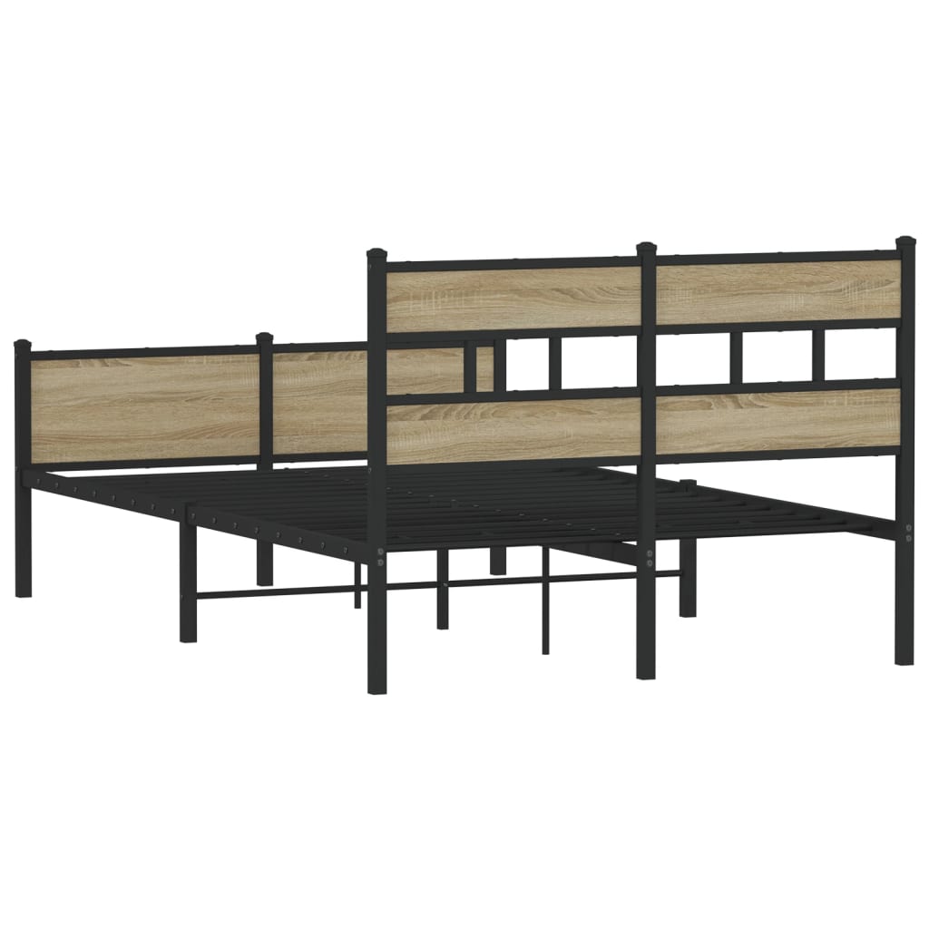 vidaXL Sängynrunko ilman patjaa Sonoma tammi 120x200 cm tekninen puu