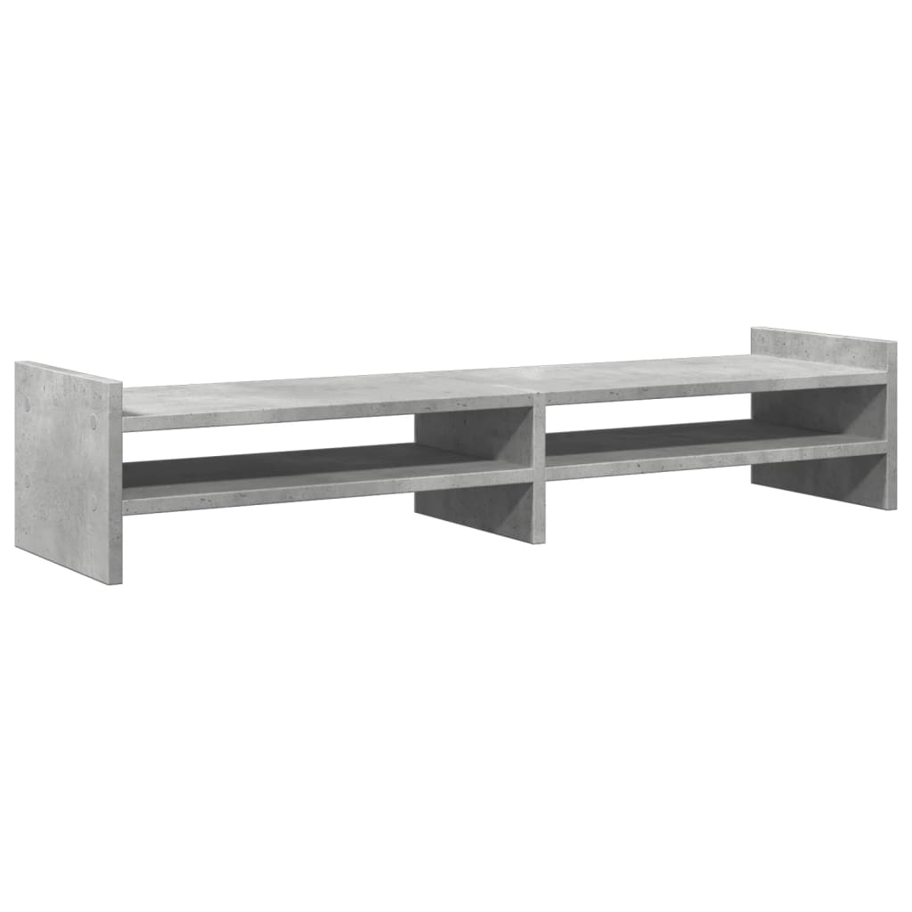 vidaXL Suport de monitor, gri beton, 100x27x20 cm, lemn prelucrat