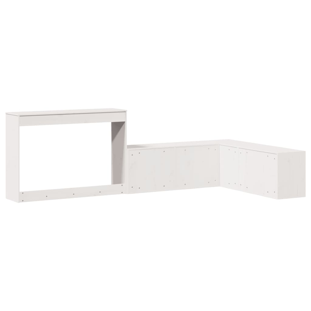 vidaXL Noptieră cu birou, alb, 232x112x75 cm lemn masiv de pin