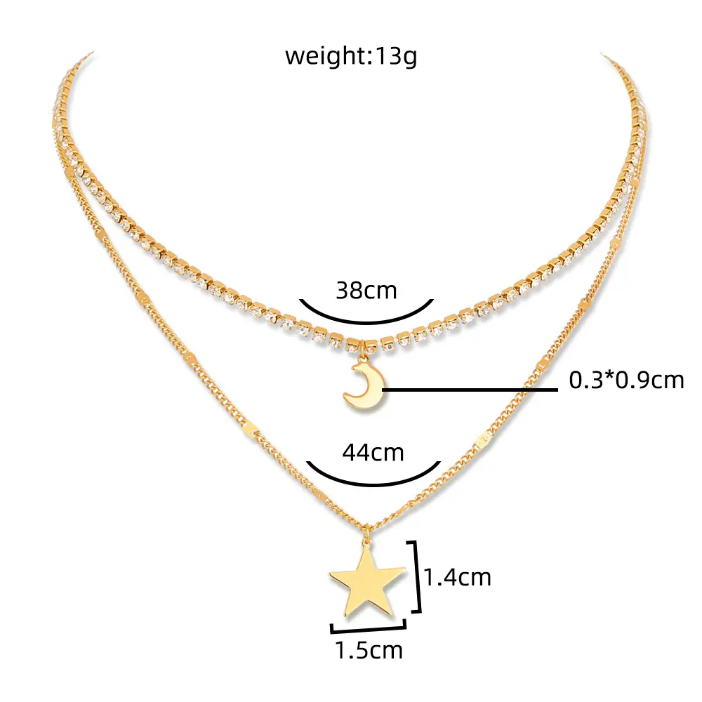 The Copper Star, the moon, the diamond Necklace
