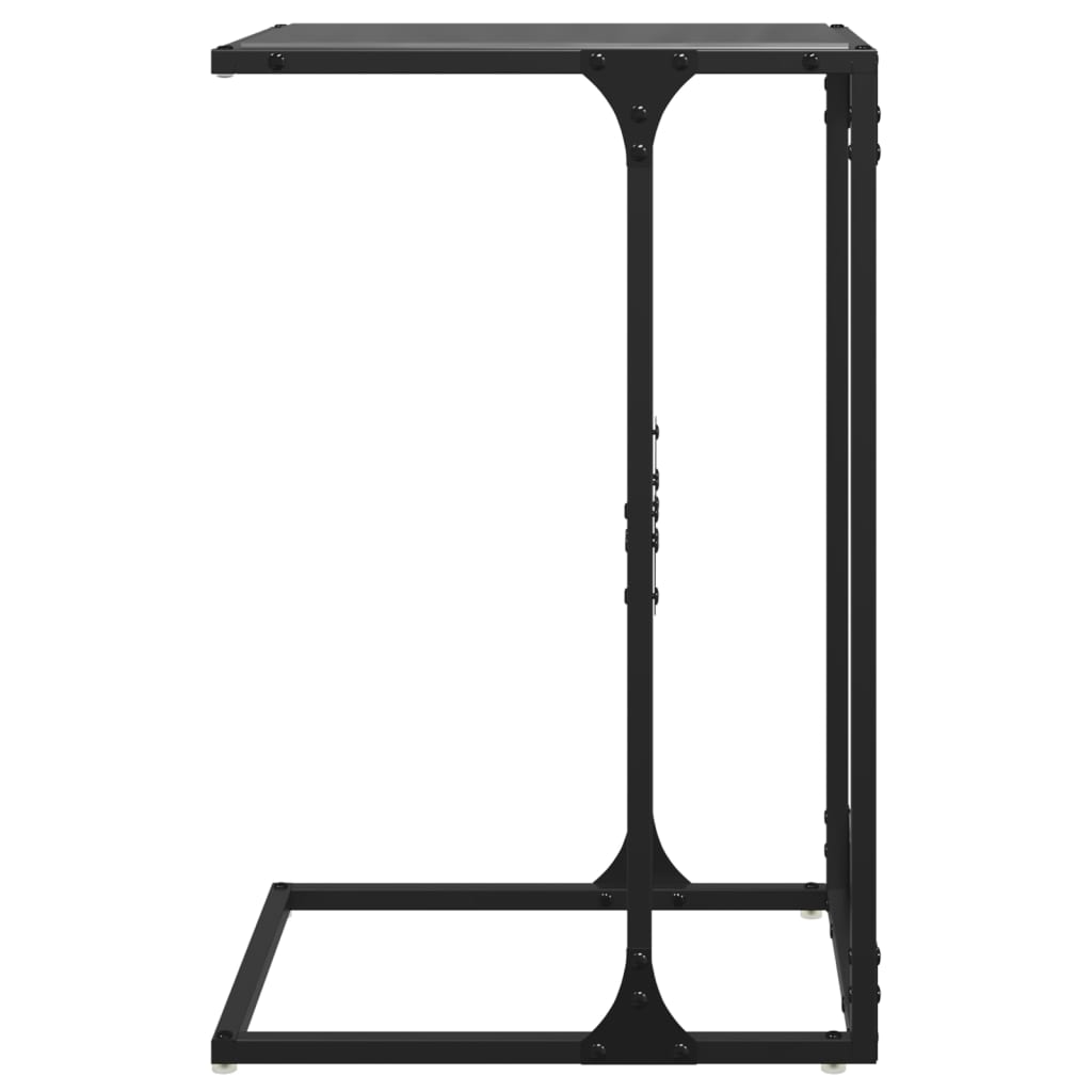 vidaXL Măsuță laterală blat din sticlă neagră 40x30x61,5 cm oțel