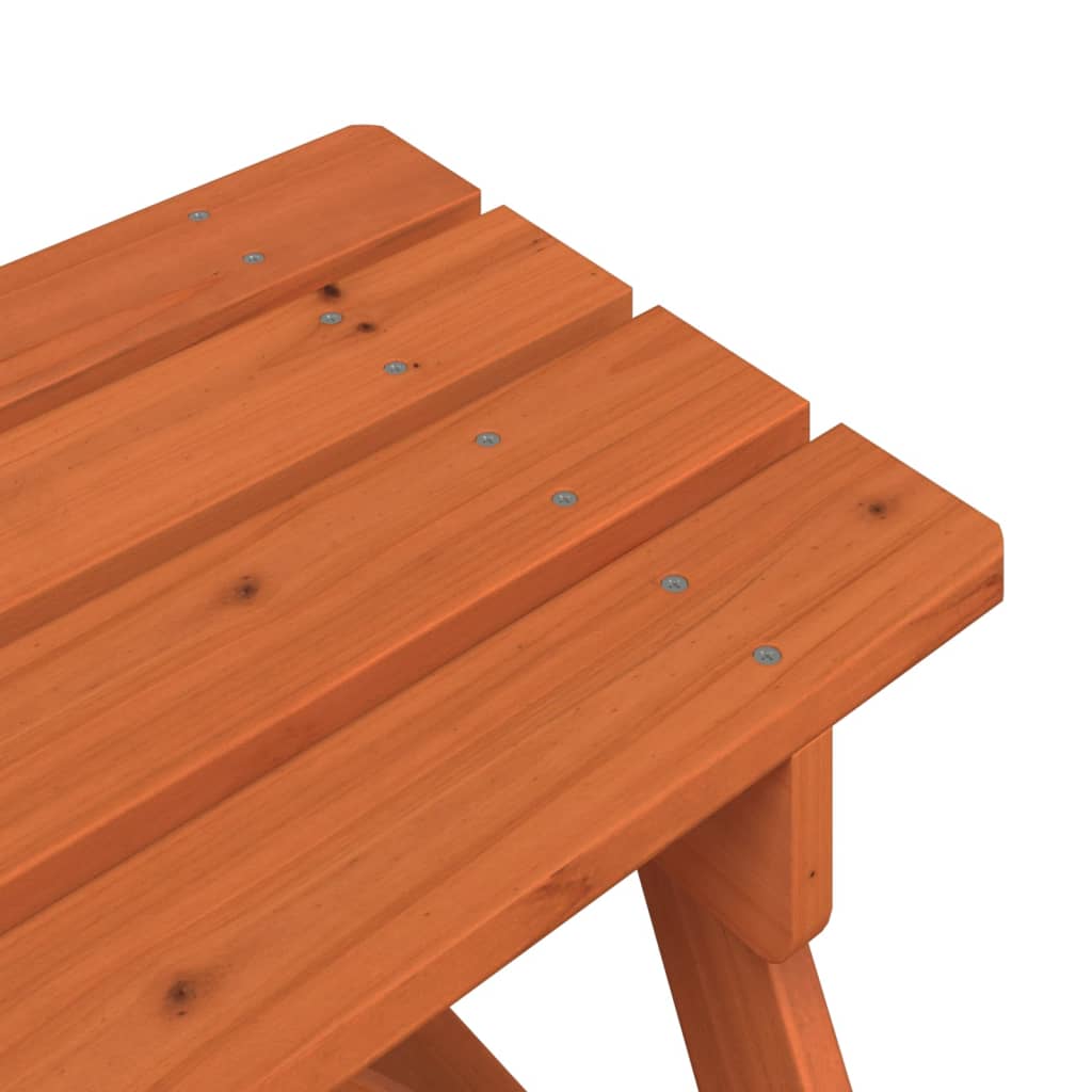 vidaXL Masă de picnic pentru 4 copii, cu umbrelă, lemn masiv brad