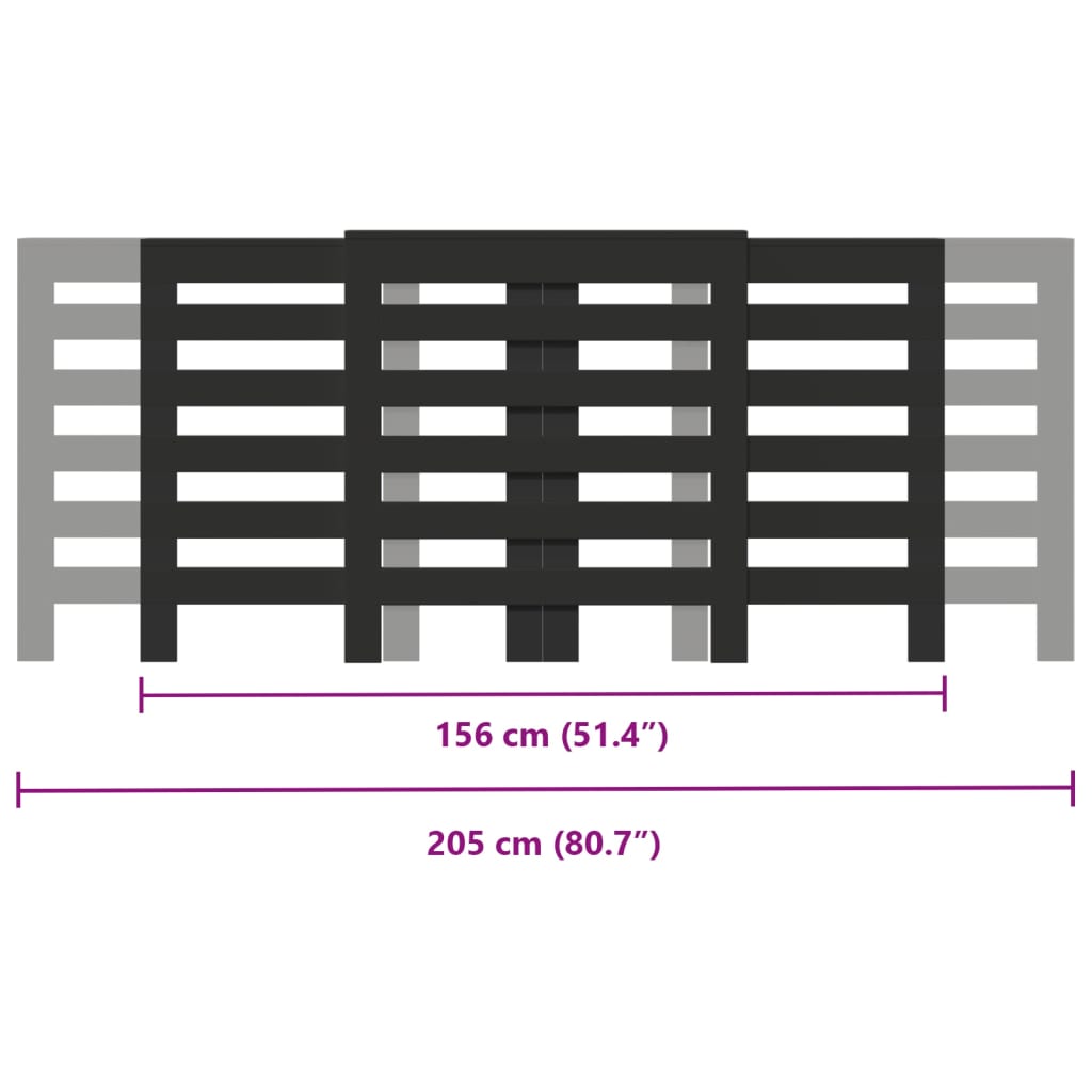 vidaXL Mască pentru calorifer, negru, 205x21,5x83,5 cm, lemn prelucrat