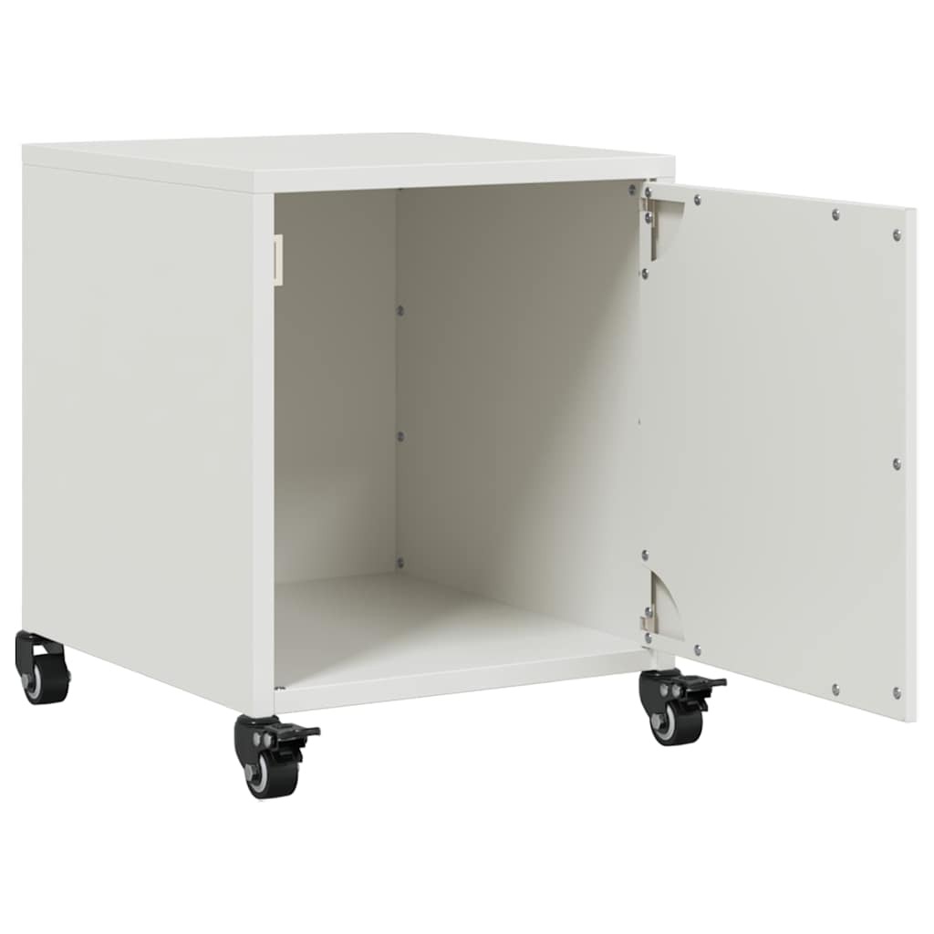 vidaXL Table de chevet blanc 36x39x43,5 cm acier