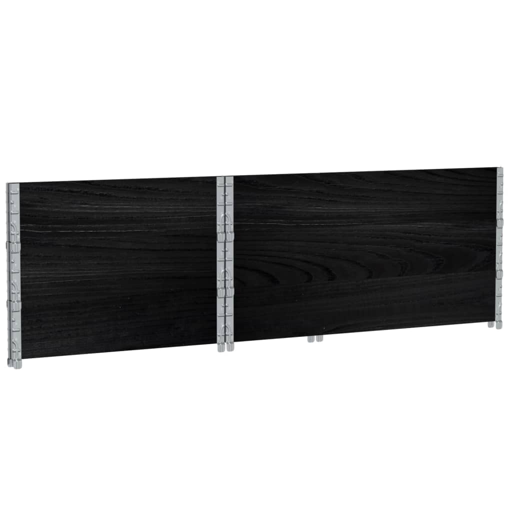 vidaXL Rame pentru paleți, 3 buc., negru, 120x80 cm, lemn masiv pin