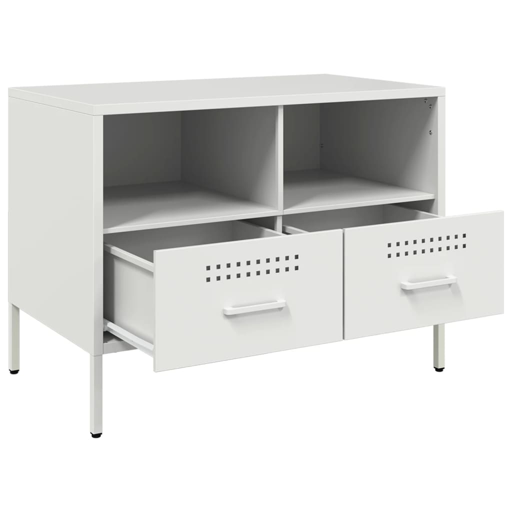 vidaXL Dulapuri TV, 2 buc., alb, 68x39x50,5 cm, oțel