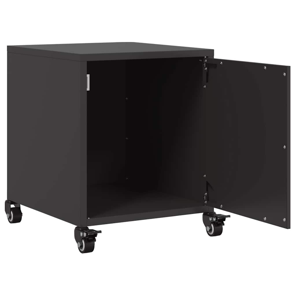 vidaXL Table de chevet noir 36x39x43,5 cm acier